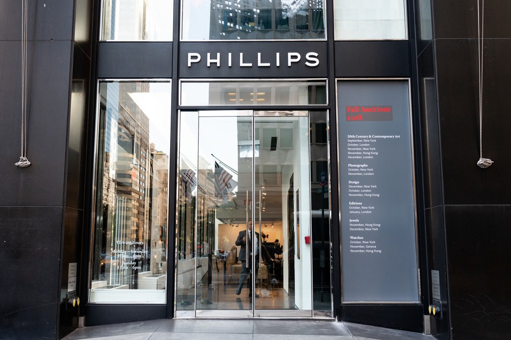 Das Äußere des Philips-Auktionshauses in New York