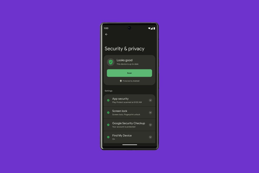 Neue Sicherheits- und Datenschutzseite in Android 13. Einstellungen