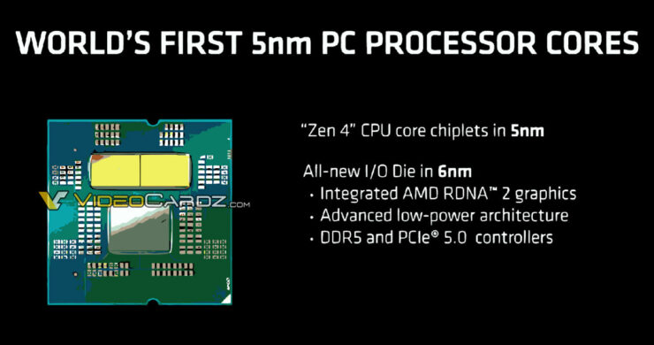 AMD Ryzen 7000 Desktop-CPUs mit der brandneuen Zen 4-Kernarchitektur werden diesen Herbst auf der AM5-Plattform eingeführt.  (Bildnachweis: Videocardz)
