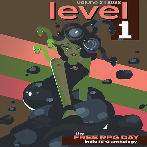 Die aufregende grüne Medusa ziert das Cover der Free Day RPG Anthology.